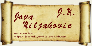 Jova Miljaković vizit kartica